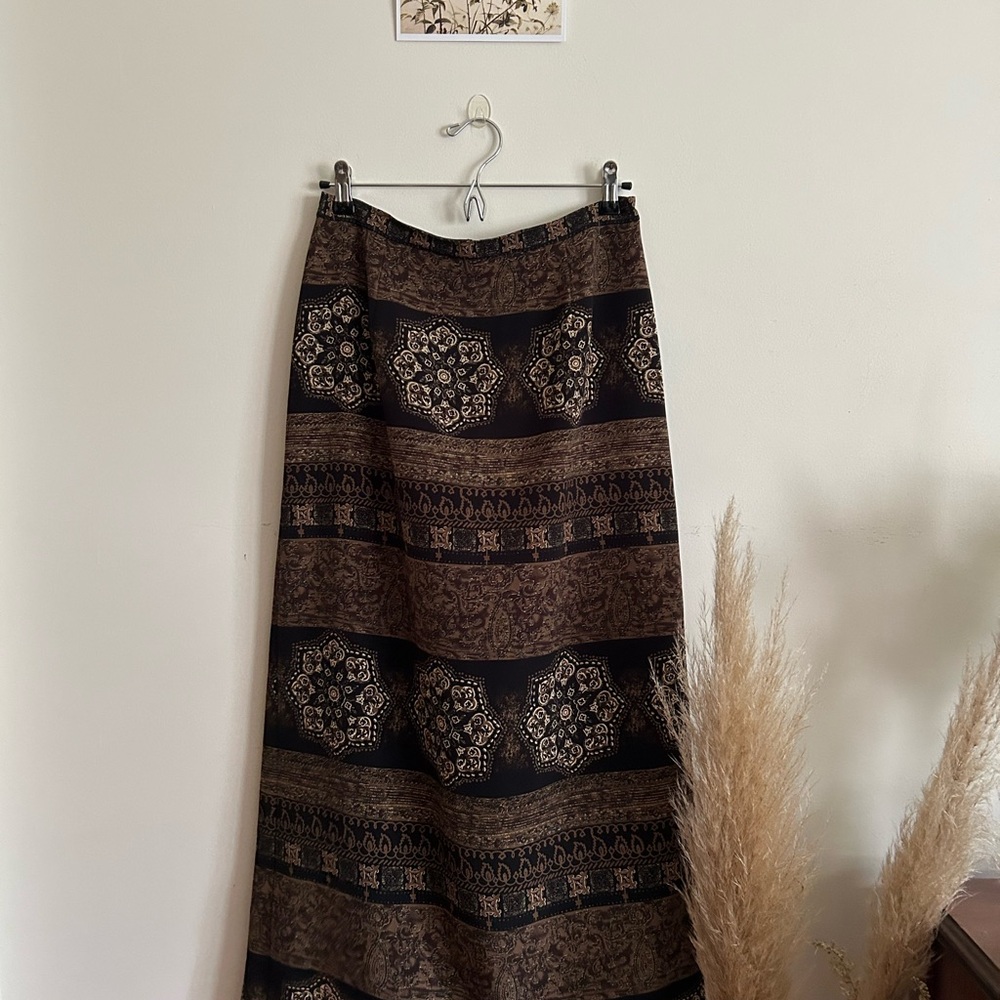 Norton McNaughton Black and Brown A-Line Vintage Skirt